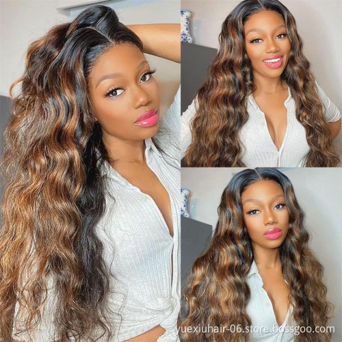 30 Inch Long Silky Straight Honey Blonde Highlight Piano Color 13X4 Transparent Lace Highlighted Virgin Hair Wig Hd Lace Wigs